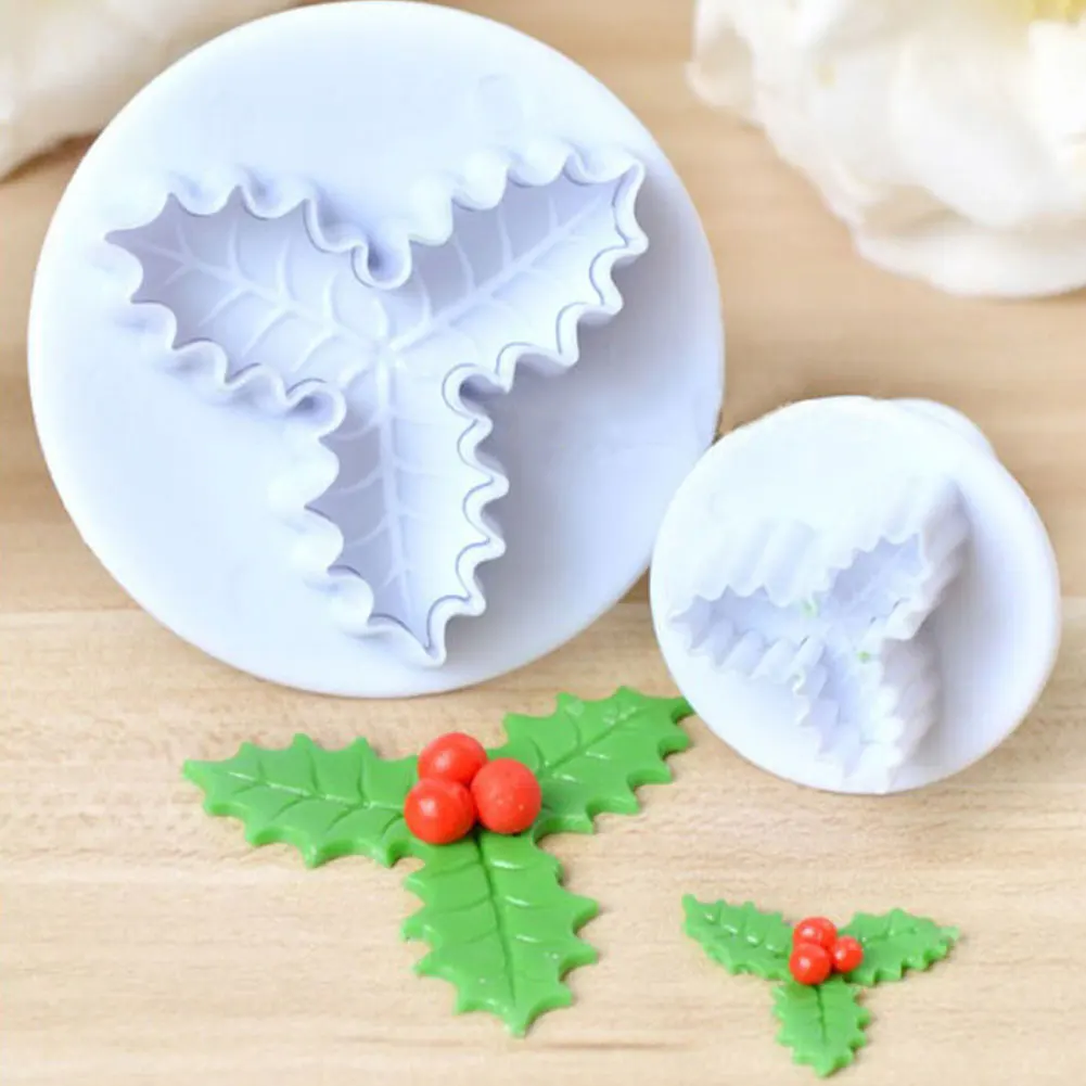 2pcs Christmas Cookie Cutter DIY Holly Leaf Plunger Molds for Cupcake Cake Topper Decorating Embossing Tools
2pcs Christmas Cookie Cutter DIY Holly Leaf Plunger Molds for Cupcake Cake Topper Decorating Embossing Tools