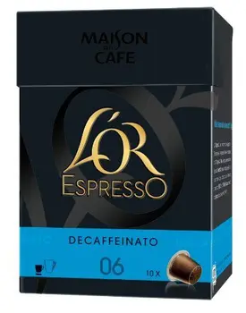 L'Or Espresso gold espresso decaffeinato 10 capsules compatible with nespresso coffee machines - set of 4 (40 capsules)
L'Or Espresso gold espresso decaffeinato 10 capsules compatible with nespresso coffee machines - set of 4 (40 capsules)