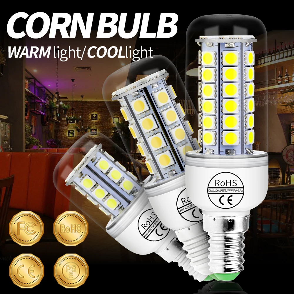 Corn Light E27 Bulb LED Candle Lamp Bombillas 220V No Flicker Smart Ic Corn Lamp LED E14 Indoor Light 24 27 30 36 59 leds Bulb
Corn Light E27 Bulb LED Candle Lamp Bombillas 220V No Flicker Smart Ic Corn Lamp LED E14 Indoor Light 24 27 30 36 59 leds Bulb