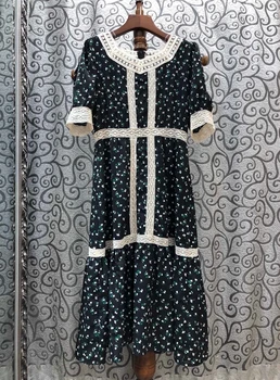 2020 Spring and Summer New Women's Leadership Lace Stitching Selvage Small Floral Short-Sleeve Dress 606
2020 Spring and Summer New Women's Leadership Lace Stitching Selvage Small Floral Short-Sleeve Dress 606