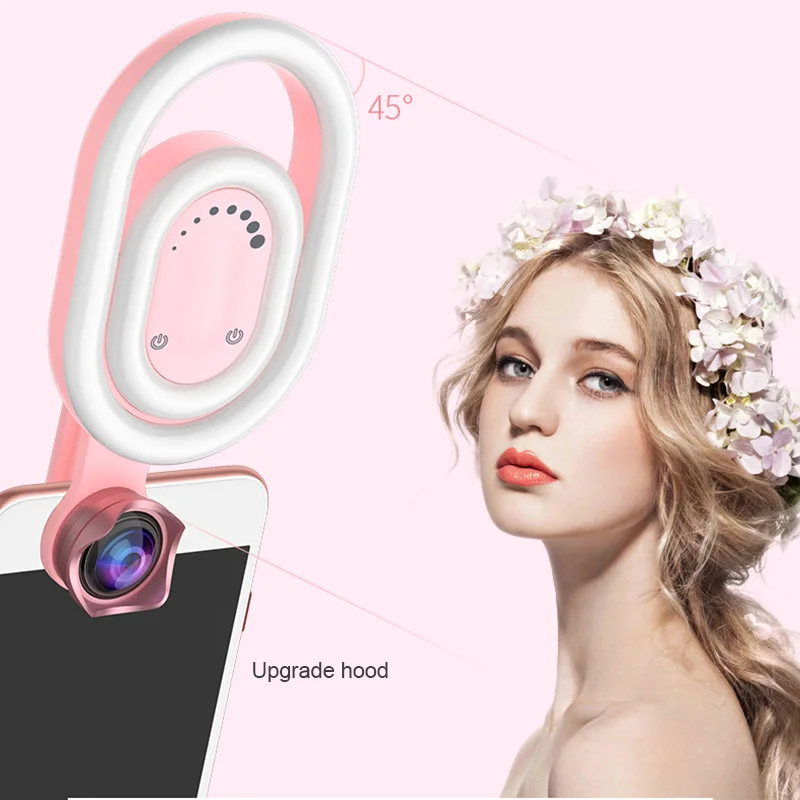 Selfie Double Ring Fill Lights Wide Angle Macro Lens 52 LED Makeup Clip Light Camera for Phone DQ-Drop
Selfie Double Ring Fill Lights Wide Angle Macro Lens 52 LED Makeup Clip Light Camera for Phone DQ-Drop