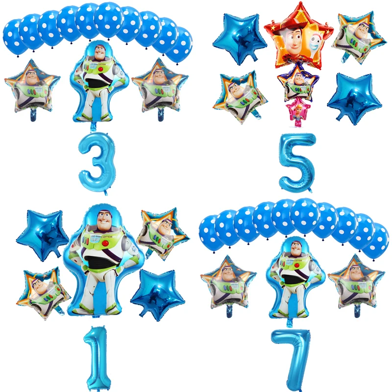 Воздушные шары с цифрами фольгированный шарик мультфильмы 32 дюйма Базз Лайтер 6