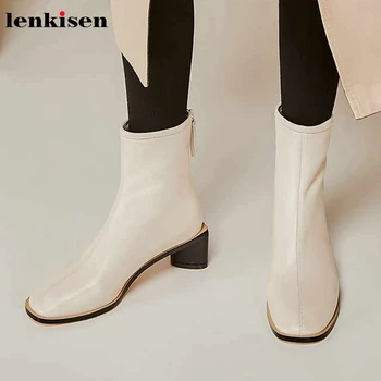 Lenkisen brand concise style genuine leather square toe strange high heels gentle mature winter keep warm women ankle boots L9f1
Lenkisen brand concise style genuine leather square toe strange high heels gentle mature winter keep warm women ankle boots L9f1