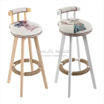 Bar Chair Solid Wood Home Back Bar Chair Rotating Bar Stool Fashion Modern Minimalist New European Creative High Stool
Bar Chair Solid Wood Home Back Bar Chair Rotating Bar Stool Fashion Modern Minimalist New European Creative High Stool