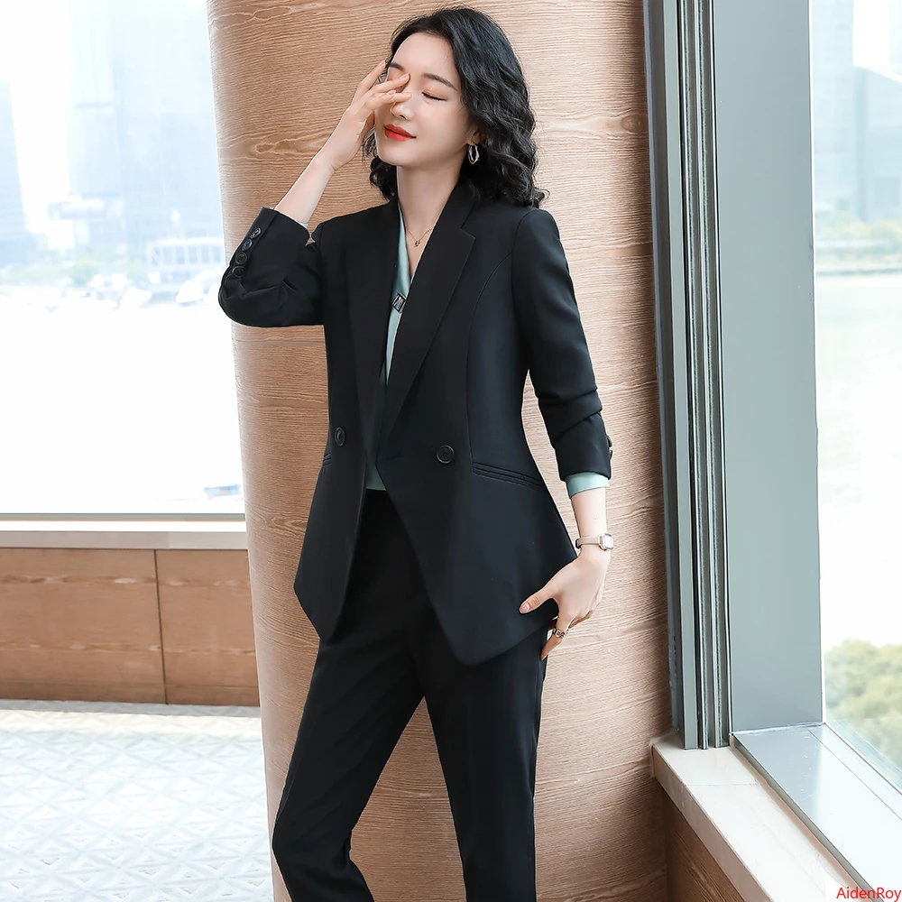 Elegant Formal Pants Suits for Women's Autumn and Winter Blazer and Pants Trousers Office Ladies Work Wear Clothes 2 Pieces Sets
Elegant Formal Pants Suits for Women's Autumn and Winter Blazer and Pants Trousers Office Ladies Work Wear Clothes 2 Pieces Sets
