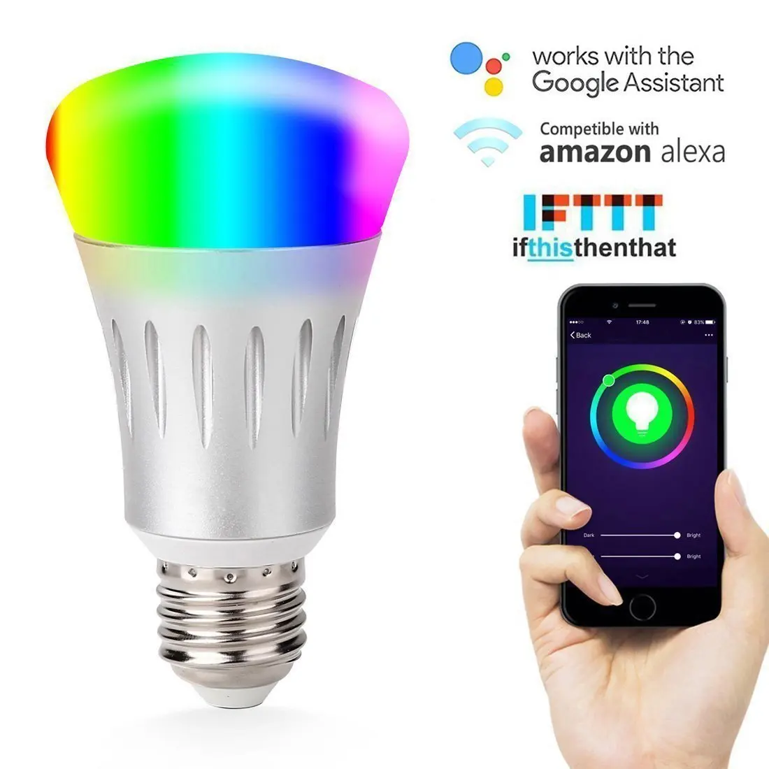 E27 Ampoule WIFI Bulb Rgbw Dimmable Smart Bulbs Lampara Led Light Work with Alexa Google Assistant Dropshipping
E27 Ampoule WIFI Bulb Rgbw Dimmable Smart Bulbs Lampara Led Light Work with Alexa Google Assistant Dropshipping