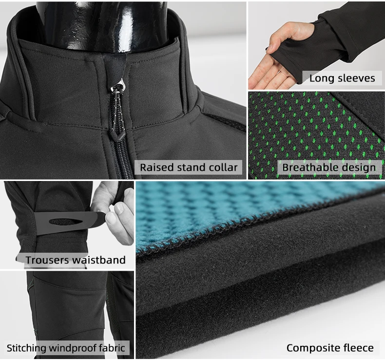 ROCKBROS Cycling Clothing Set Winter Thermal Fleece Pants Rainproof Windproof Reflective Cycling Jersey Set Men Women Sportswear ROCKBROS Cycling Clothing Set Winter Thermal Fleece Pants Rainproof Windproof Reflective Cycling Jersey Set Men Women Sportswear