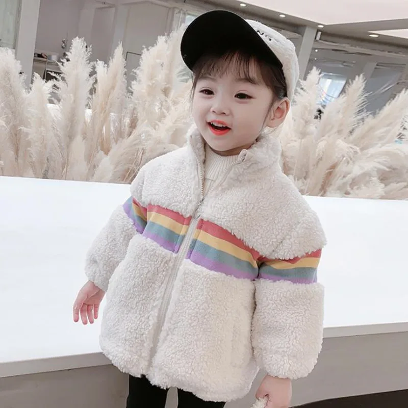 DFXD Baby Girls Winter Jackets New Rainbow Striped Thick Warm Coats Casual Kids Girl Fleece Zipper Cardigan Outwear For 1-7Year
DFXD Baby Girls Winter Jackets New Rainbow Striped Thick Warm Coats Casual Kids Girl Fleece Zipper Cardigan Outwear For 1-7Year
