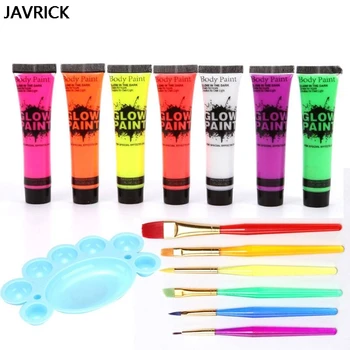 7Pcs 25ml UV Glow Blacklight Luminous Face and Body Paint Neon Fluorescent Pigment Glow in The Dark Makeup Painting Kit 
7Pcs 25ml UV Glow Blacklight Luminous Face and Body Paint Neon Fluorescent Pigment Glow in The Dark Makeup Painting Kit