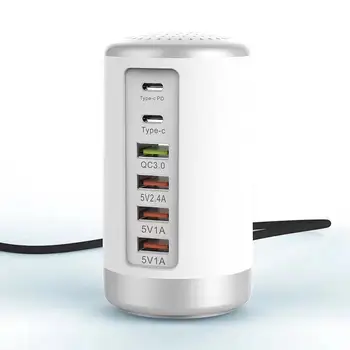 65W 6 USB Fast Charger HUB Quick Charge 3.0 6 Port Multiple USB Charger Type C PD Charger Charging Station Carregador Portatil
65W 6 USB Fast Charger HUB Quick Charge 3.0 6 Port Multiple USB Charger Type C PD Charger Charging Station Carregador Portatil
