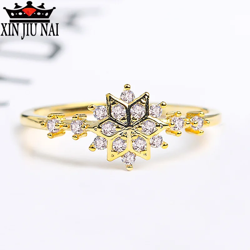 Fashionable elegant snowflake shining star lady ring inlaid with high quality zircon Festival jewelry gifts women's rings
Fashionable elegant snowflake shining star lady ring inlaid with high quality zircon Festival jewelry gifts women's rings
