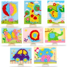 

car animal hot air balloon DIY Stickers Kindergarten Creative Manual Production of Children DIY Material Wool Ball Painting