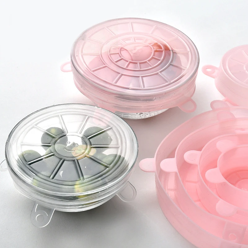 6Pcs Kithcen Stretch Silicone Cacuum caps adaptable Bowl Pot dishes lids covers Cooking food keeper zero waste fresh Tools
6Pcs Kithcen Stretch Silicone Cacuum caps adaptable Bowl Pot dishes lids covers Cooking food keeper zero waste fresh Tools