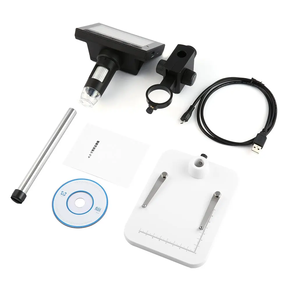 

1000X USB LCD Electronic Microscope Digital Video Microscope Camera 4.3 Inch HD OLED Endoscope Magnifying Camera LED lights