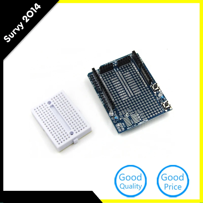 

UNO Proto Shield Prototype Expansion Board With SYB-170 Mini Breadboard Based For ARDUINO UNO R3 ProtoShield diy electronics