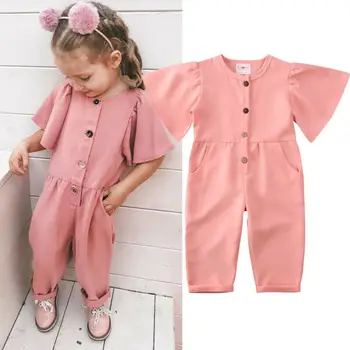 Lovely Toddler Baby Girl Clothes Short Sleeve Ruffles Button Romper Jumpsuit Overalls Sunsuit Outfit Set 1-6 Years 
Lovely Toddler Baby Girl Clothes Short Sleeve Ruffles Button Romper Jumpsuit Overalls Sunsuit Outfit Set 1-6 Years