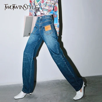 TWOTWINSTYLE Casual Full Length Women Pants High Waist Appliques Hit Color Loose Wide Leg Pant For Female Fashion 2020 Clothing
TWOTWINSTYLE Casual Full Length Women Pants High Waist Appliques Hit Color Loose Wide Leg Pant For Female Fashion 2020 Clothing