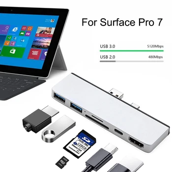 HDMI & USB3.0 OTG & SD TF & to Type-C USB-C Power Adapter for Surface Pro 7
HDMI & USB3.0 OTG & SD TF & to Type-C USB-C Power Adapter for Surface Pro 7