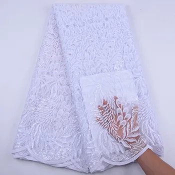 Latest French Nigerian Net Lace African Tulle Sequence Lace Fabric 2020 High Quality For Wedding Dress 5Yards Y1905
Latest French Nigerian Net Lace African Tulle Sequence Lace Fabric 2020 High Quality For Wedding Dress 5Yards Y1905