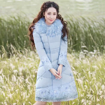 New Autumn Winter Women White Duck Down Jackets Medium-long Flower Embroidery Fur Collar Long Sleeve Down Jacket Coat S-XXXL
New Autumn Winter Women White Duck Down Jackets Medium-long Flower Embroidery Fur Collar Long Sleeve Down Jacket Coat S-XXXL