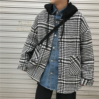Hooded Woolen Coat Men Fashion Retro Casual Tartan Woolen Jacket Men Streetwear Wild Loose Overcoat Male Clothes Coat M-2XL 
Hooded Woolen Coat Men Fashion Retro Casual Tartan Woolen Jacket Men Streetwear Wild Loose Overcoat Male Clothes Coat M-2XL