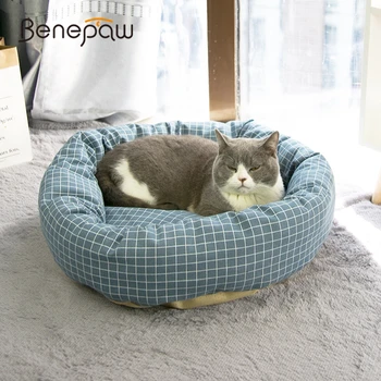 Benepaw Fashion Comfortable Plaid Cat Bed With Pillow Warm Soft Round Kitten Sleeping House Scratching Resistant Home Durable
Benepaw Fashion Comfortable Plaid Cat Bed With Pillow Warm Soft Round Kitten Sleeping House Scratching Resistant Home Durable