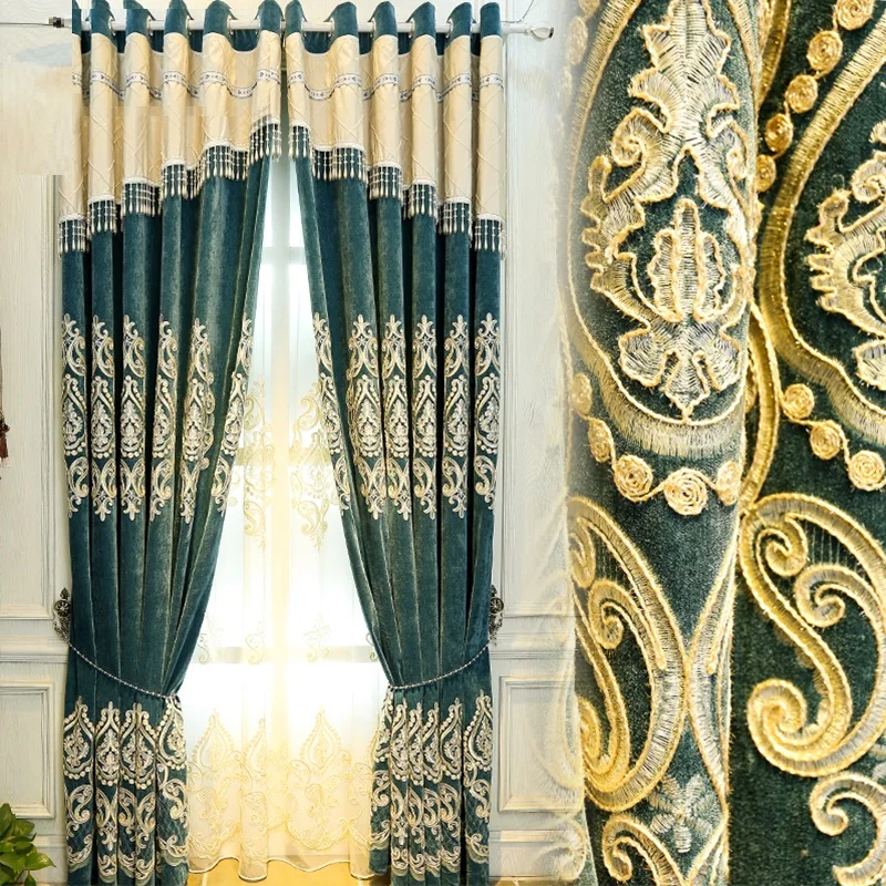 High grade European luxury chenille embroidery curtain living room bedroom study floor window shade curtain finished custom
High grade European luxury chenille embroidery curtain living room bedroom study floor window shade curtain finished custom