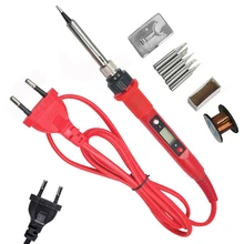 Digital Display Soldering Iron Kit Temperature Adjustable 80W Welding Heater Set Manual Electronics Repairing Tools with 5 Tips
Digital Display Soldering Iron Kit Temperature Adjustable 80W Welding Heater Set Manual Electronics Repairing Tools with 5 Tips