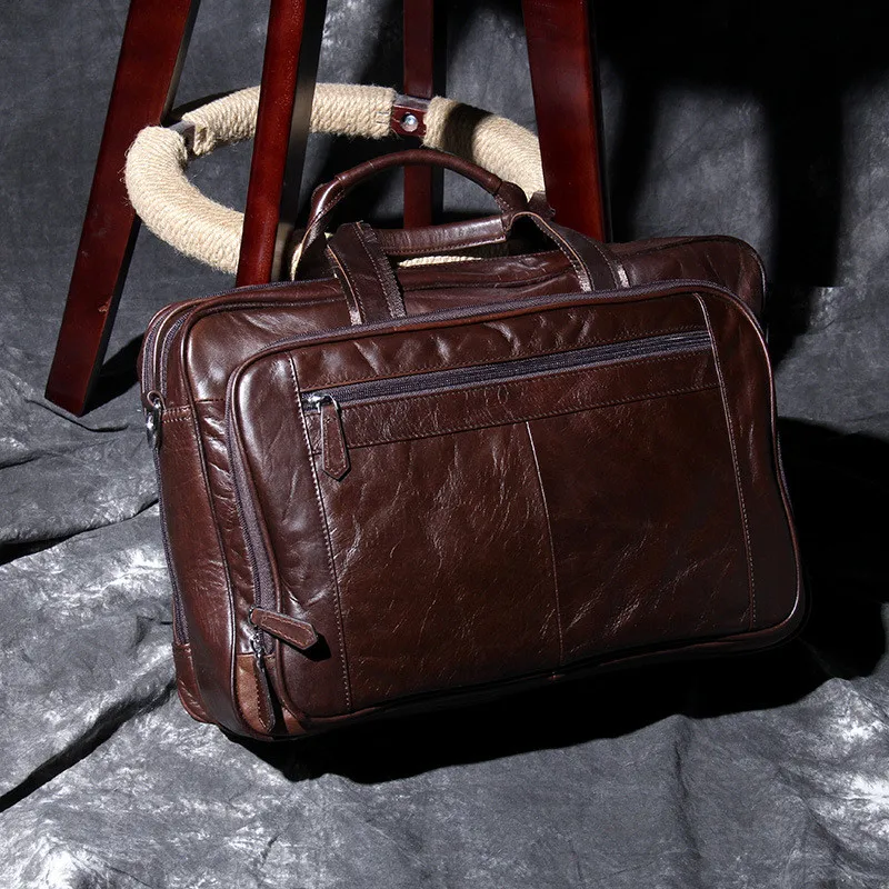 Retro high quality Genuine leather men's briefcase handbag casual simple natural leather large capacity laptop bag travel bag
Retro high quality Genuine leather men's briefcase handbag casual simple natural leather large capacity laptop bag travel bag