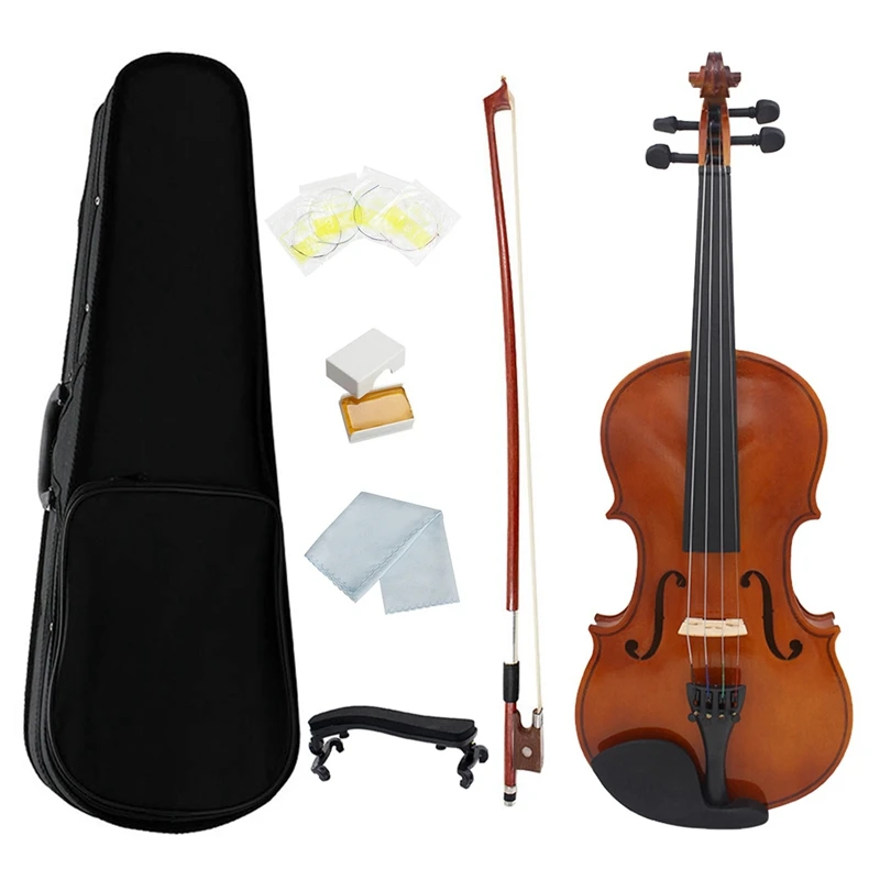 Violin Natural Acoustic Solid Wood Spruce Flame Maple Veneer Violin Fiddle with Case Rosin Bow Strings Shoulder Rest
Violin Natural Acoustic Solid Wood Spruce Flame Maple Veneer Violin Fiddle with Case Rosin Bow Strings Shoulder Rest