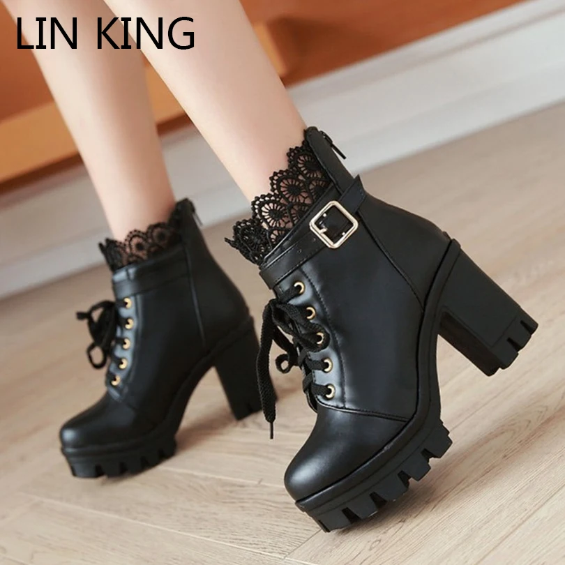LIN KING High Heels Women Winter Boots Zipper Motorcycle Boots Warm Fur Round Toe Platform Boots Female Ankle Boots Plus Size 43
LIN KING High Heels Women Winter Boots Zipper Motorcycle Boots Warm Fur Round Toe Platform Boots Female Ankle Boots Plus Size 43