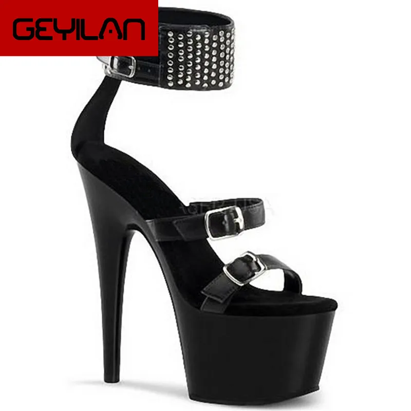 Unique new stage shoes, high diamond rivets temptation appeal 17 cm high-heeled Dance Shoes 
Unique new stage shoes, high diamond rivets temptation appeal 17 cm high-heeled Dance Shoes