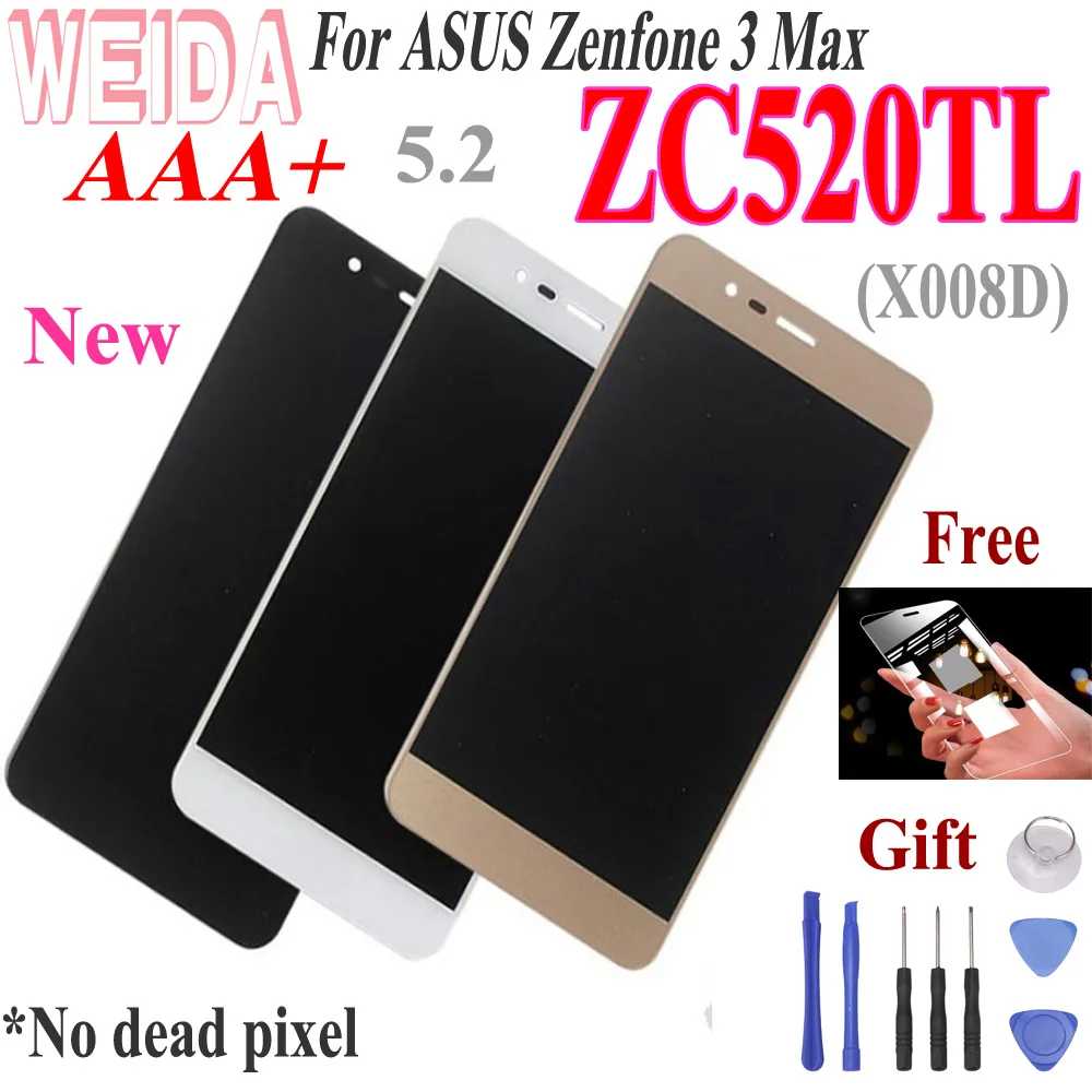 WEIDA 5.2"For ASUS Zenfone 3 Max ZC520TL X008D LCD Display Touch Screen Assembly Frame Digitizer With Tools
WEIDA 5.2"For ASUS Zenfone 3 Max ZC520TL X008D LCD Display Touch Screen Assembly Frame Digitizer With Tools