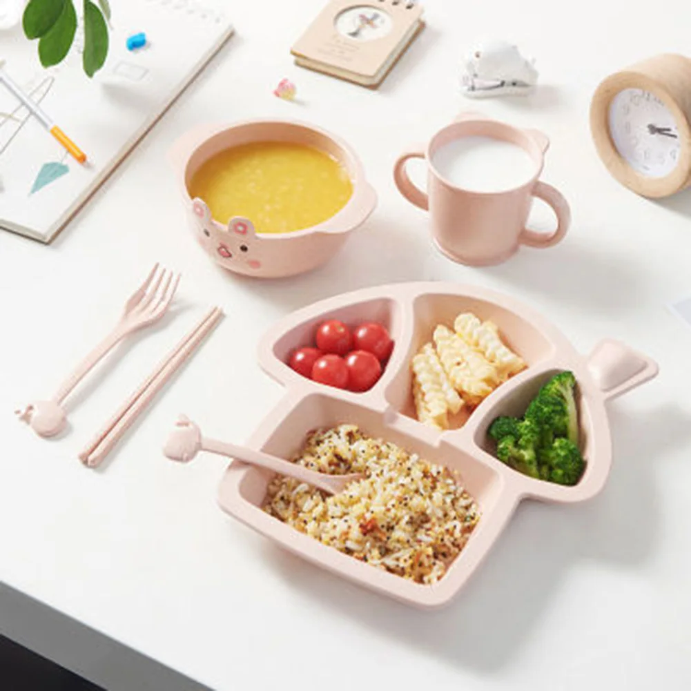 Kids Tableware Set Toddler Divided Plate Fork Spoon Dinnerware Set for Baby Toddler C44 Kids Tableware Set Toddler Divided Plate Fork Spoon Dinnerware Set for Baby Toddler C44