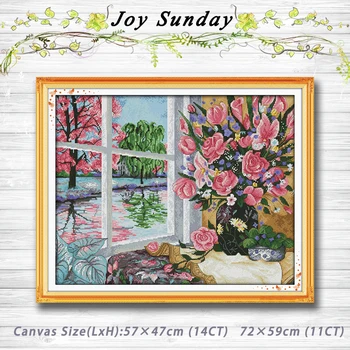 Blossom flower windowsill oil painting 14CT 11CT counted cross stitch kits embroidery set Needlework Set chinese cross stitch
Blossom flower windowsill oil painting 14CT 11CT counted cross stitch kits embroidery set Needlework Set chinese cross stitch