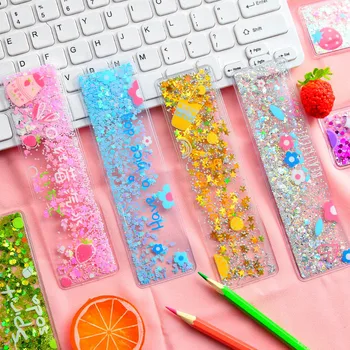 15cm Cute Quicksand Sequins Ruler Kawaii Strawberry Flower Ruler For Kids Girls Gifts School Stationery Supplies
15cm Cute Quicksand Sequins Ruler Kawaii Strawberry Flower Ruler For Kids Girls Gifts School Stationery Supplies