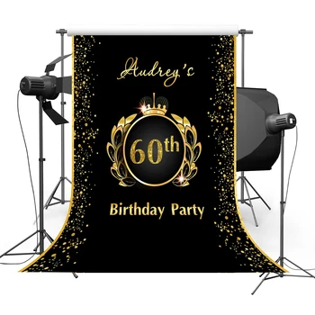 Gold Crown 60th Retirement Birthday Banner Photography Personalise Black Studio Background for Party Photo Booth Props
Gold Crown 60th Retirement Birthday Banner Photography Personalise Black Studio Background for Party Photo Booth Props