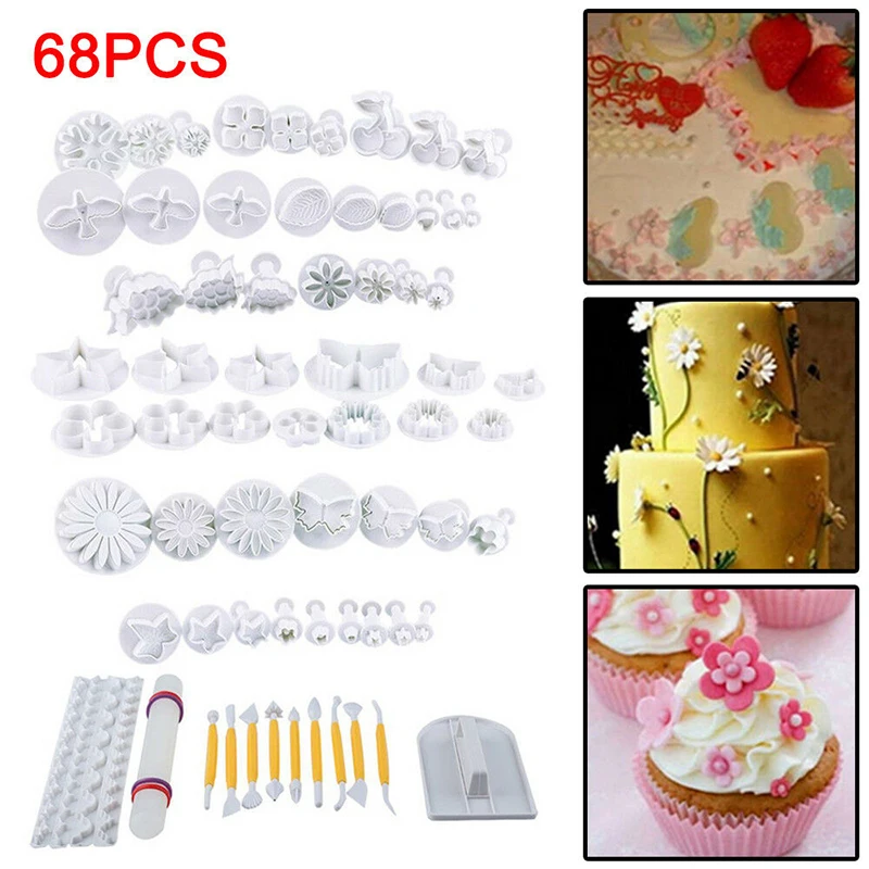 68Pcs/Set Sugarcraft Cake Decorating Tools Cake Plum Flower Fondant Decor Plunger Cutter Cookie Pastry Mold Tools
68Pcs/Set Sugarcraft Cake Decorating Tools Cake Plum Flower Fondant Decor Plunger Cutter Cookie Pastry Mold Tools