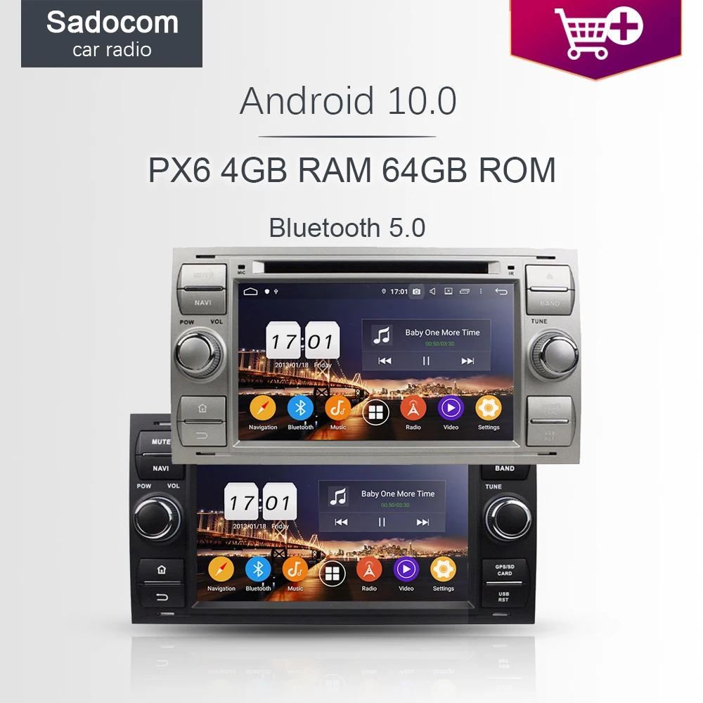 PX6 IPS 2 din Android 10 0 64G + 4 Гб ОЗУ 8Core Автомобильный DVD плеер для Ford FOCUS Mondeo S MAX C Galaxy Fusion