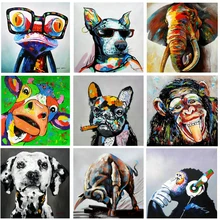 Животные граффити искусство Собака Обезьяна картины на холсте