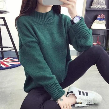 Winter Fashion Women Warm Solid Sweaters Casual Full Sleeve Turtleneck Loose Pullovers Computer Knitted
Winter Fashion Women Warm Solid Sweaters Casual Full Sleeve Turtleneck Loose Pullovers Computer Knitted