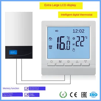 With Child Lock Programmable Fuel Gas Boiler Heating Temperature Regulator Manual Control Wireless AA Battery Thermostat
With Child Lock Programmable Fuel Gas Boiler Heating Temperature Regulator Manual Control Wireless AA Battery Thermostat