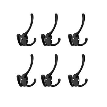 6PCS Big Heavy Duty Three Prongs Coat Hooks Wall Mounted with 12 Screws Retro Double Utility Rustic Hooks for Thick Coat
6PCS Big Heavy Duty Three Prongs Coat Hooks Wall Mounted with 12 Screws Retro Double Utility Rustic Hooks for Thick Coat