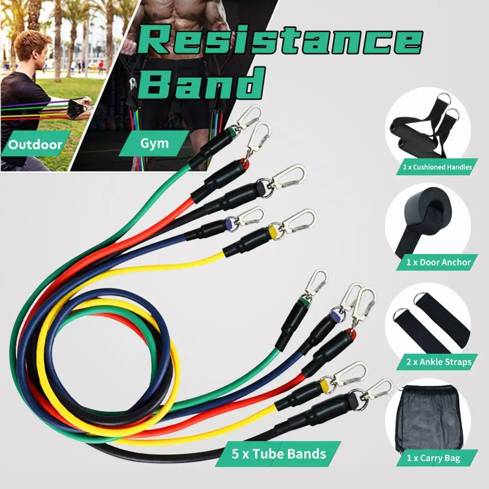 11 Pcs/Set Latex Resistance Bands Crossfit Training Exercise Yoga Tubes Pull Rope,Rubber Expander Elastic Bands Fitness with Bag
11 Pcs/Set Latex Resistance Bands Crossfit Training Exercise Yoga Tubes Pull Rope,Rubber Expander Elastic Bands Fitness with Bag