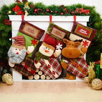 

Large Size 73cm Christmas Stockings New Year Hanging Ornaments Christmas Decorations Santa Sacks Gift Holders Bag Bolsa Navidad