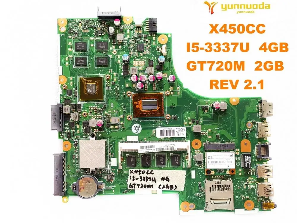 

Original for ASUS X450CC laptop motherboard X450CC I5-3337U 4GB GT720M 2GB REV 2.1 tested good free shipping