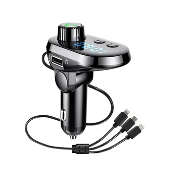 Car Kit Bluetooth 5.0 FM Transmitter USB MP3 Player 5V/3.1A Support USB Disk/Micro SD Card with 1 IN 3 charger cable FS
Car Kit Bluetooth 5.0 FM Transmitter USB MP3 Player 5V/3.1A Support USB Disk/Micro SD Card with 1 IN 3 charger cable FS