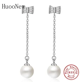 HuooNew 925 Sterling Silver Bow Simulated Pearl Long Chain Stud Earrings Women's Female Girl Bridal Wedding Party Jewelry Brinco
HuooNew 925 Sterling Silver Bow Simulated Pearl Long Chain Stud Earrings Women's Female Girl Bridal Wedding Party Jewelry Brinco