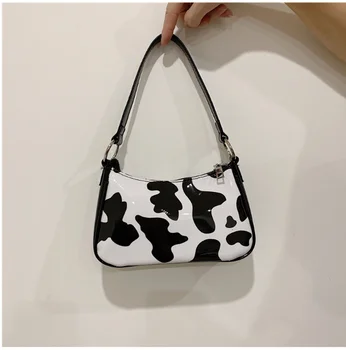 Cow pattern baguette bag for women fashion messenger shoulder bags designer zipper female vintage cute bag handbag and purses 
Cow pattern baguette bag for women fashion messenger shoulder bags designer zipper female vintage cute bag handbag and purses