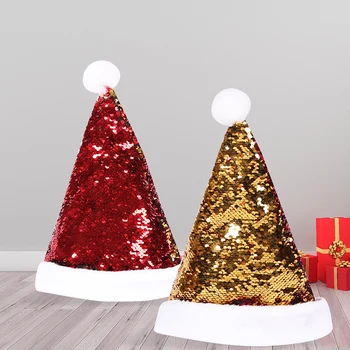 Hot Sale Double-sided Glitter Santa Hat Mixed Color Glitter Antlers Christmas Hat Adult Child Christmas Hats Christmas Props 
Hot Sale Double-sided Glitter Santa Hat Mixed Color Glitter Antlers Christmas Hat Adult Child Christmas Hats Christmas Props
